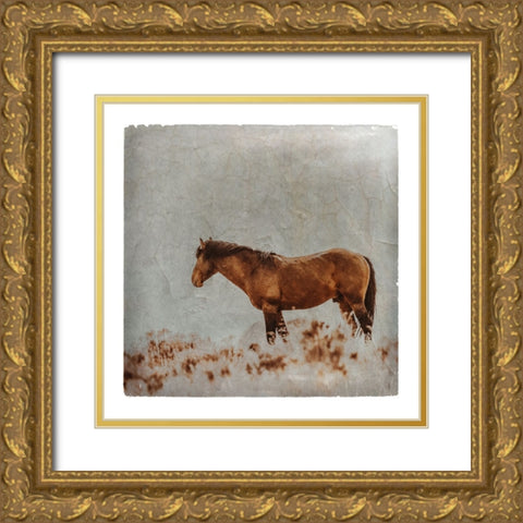 Wild Horses of the Great Basin Lomography 05 Gold Ornate Wood Framed Art Print with Double Matting by LightBoxJournal
