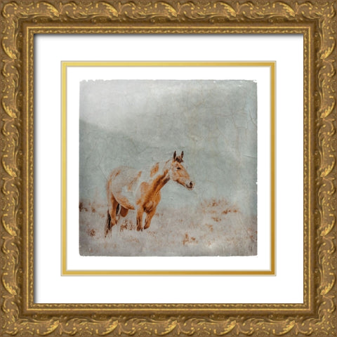 Wild Horses of the Great Basin Lomography 07 Gold Ornate Wood Framed Art Print with Double Matting by LightBoxJournal