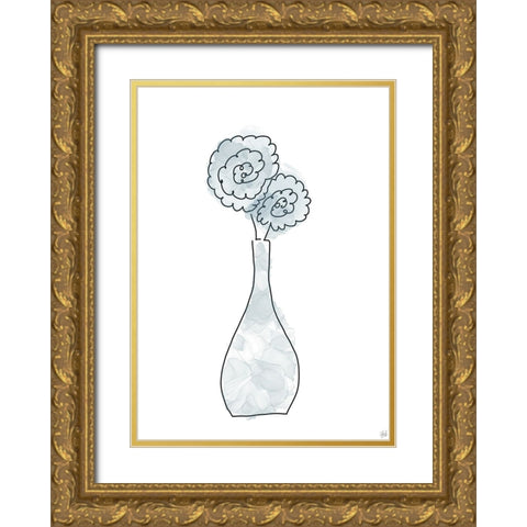 Floral Glass Bunch 1 Gold Ornate Wood Framed Art Print with Double Matting by Line and Brush