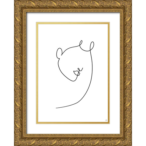 Line Lady 7 Gold Ornate Wood Framed Art Print with Double Matting by Line and Brush