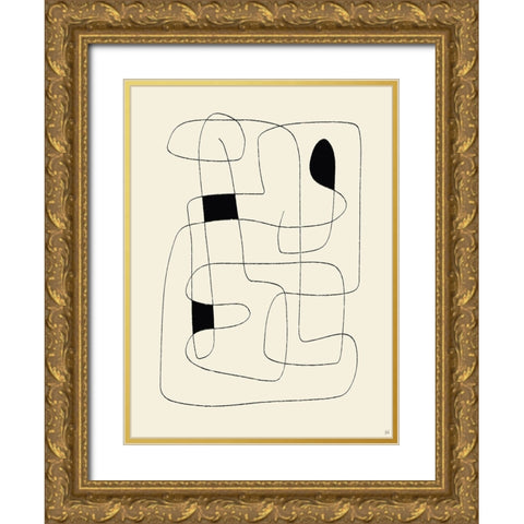 Lines To Fill 4 Gold Ornate Wood Framed Art Print with Double Matting by Line and Brush