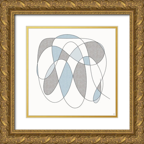 Smooth Wanders 2 Gold Ornate Wood Framed Art Print with Double Matting by Line and Brush