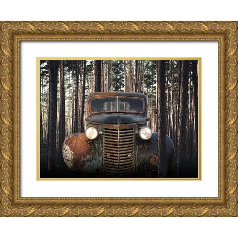 Rusted Chevrolet  Gold Ornate Wood Framed Art Print with Double Matting by Hutchison, Lori