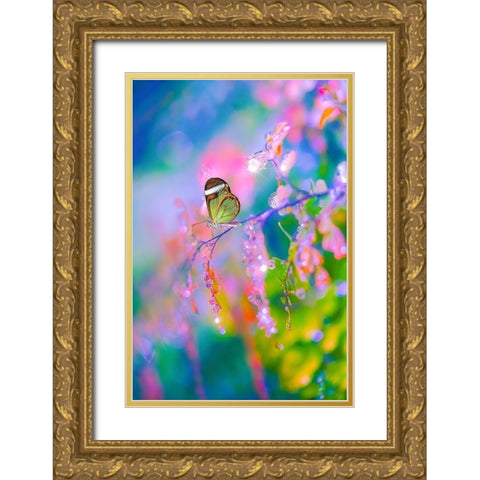 Glitter Garden Gold Ornate Wood Framed Art Print with Double Matting by Love Grams