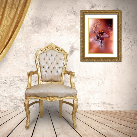 Hearts on Fire Gold Ornate Wood Framed Art Print with Double Matting by Love Grams