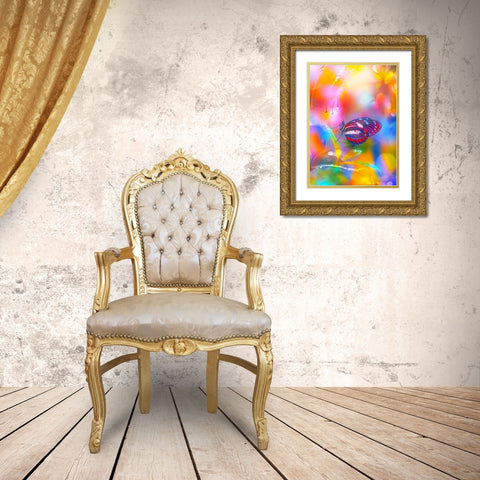 Rainbow Overlays Gold Ornate Wood Framed Art Print with Double Matting by Love Grams