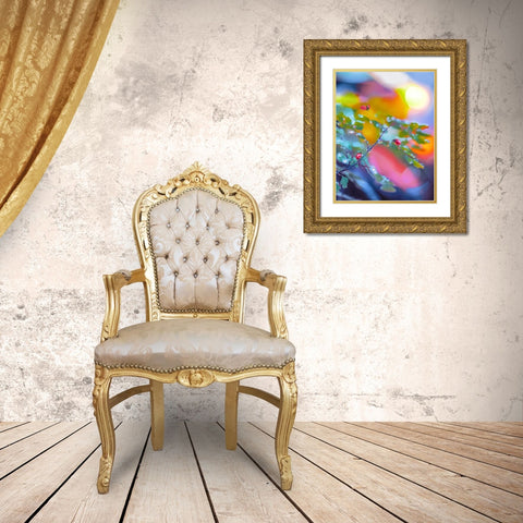 The Ladybugs Gold Ornate Wood Framed Art Print with Double Matting by Love Grams