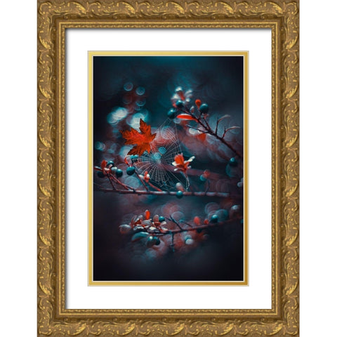 Chaos at Night Gold Ornate Wood Framed Art Print with Double Matting by Love Grams