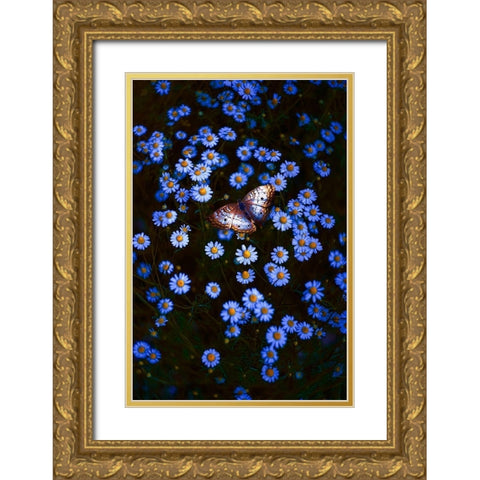 Depth Effect Gold Ornate Wood Framed Art Print with Double Matting by Love Grams