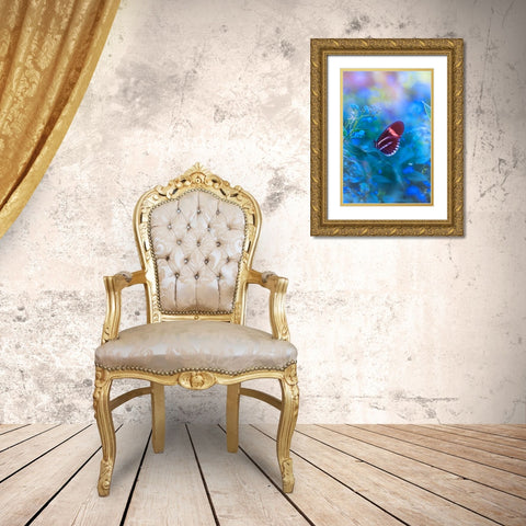Forget Me Not Gold Ornate Wood Framed Art Print with Double Matting by Love Grams