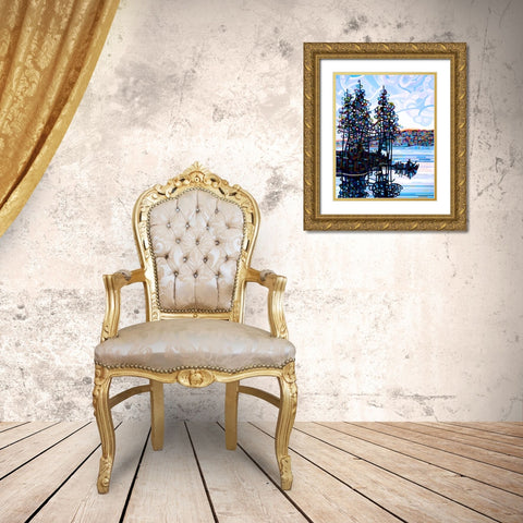 Haliburton Morning Gold Ornate Wood Framed Art Print with Double Matting by Budan, Mandy