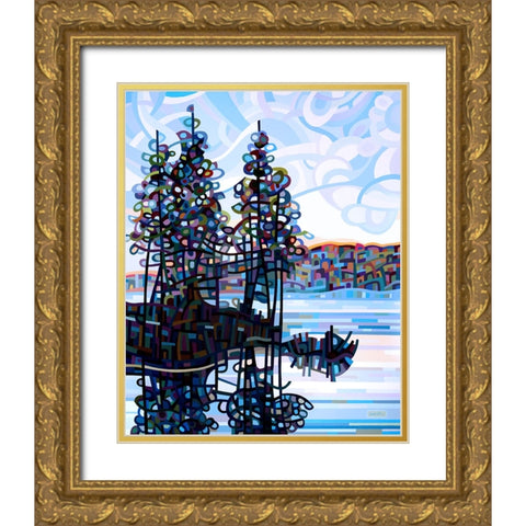 Haliburton Morning Gold Ornate Wood Framed Art Print with Double Matting by Budan, Mandy
