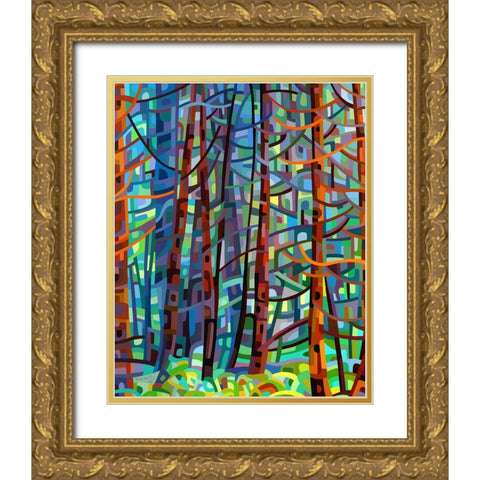 In A Pine Forest Gold Ornate Wood Framed Art Print with Double Matting by Budan, Mandy