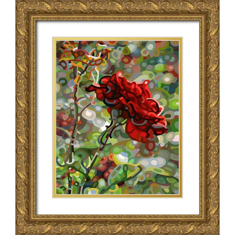 Last Rose Of Summer Gold Ornate Wood Framed Art Print with Double Matting by Budan, Mandy