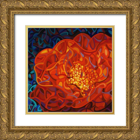 Ribbons And Pearls Gold Ornate Wood Framed Art Print with Double Matting by Budan, Mandy