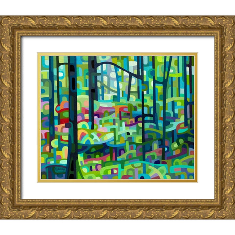 Celadon Morning Gold Ornate Wood Framed Art Print with Double Matting by Budan, Mandy