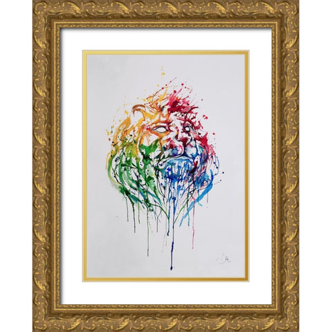 A Portrait Of Hong Kong Gold Ornate Wood Framed Art Print with Double Matting by Allante, Marc