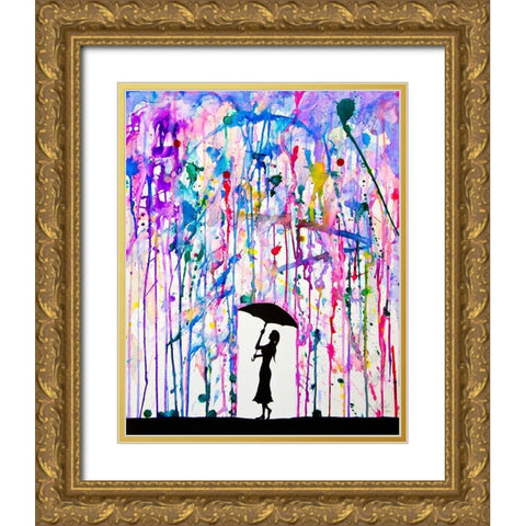 Deluge Gold Ornate Wood Framed Art Print with Double Matting by Allante, Marc