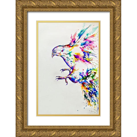 Descent Gold Ornate Wood Framed Art Print with Double Matting by Allante, Marc