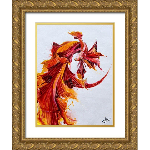 Ignite Vertical Gold Ornate Wood Framed Art Print with Double Matting by Allante, Marc