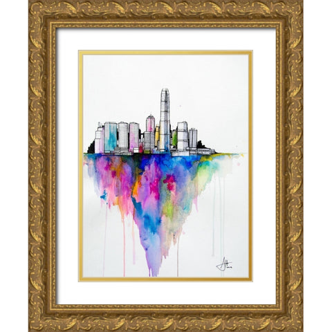 Monolith II Gold Ornate Wood Framed Art Print with Double Matting by Allante, Marc