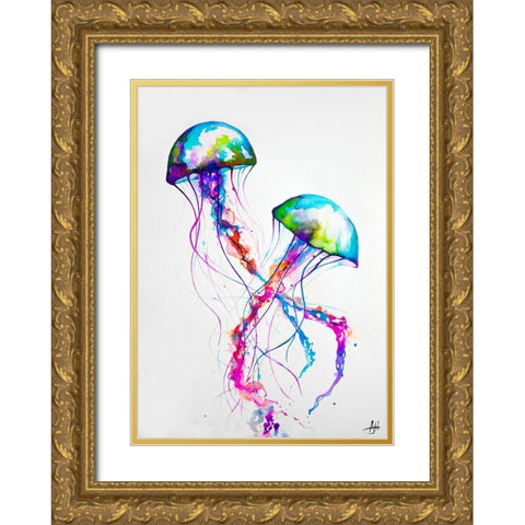 Narasumas Gold Ornate Wood Framed Art Print with Double Matting by Allante, Marc