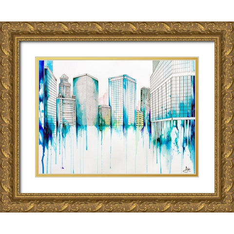 Nightowl Gold Ornate Wood Framed Art Print with Double Matting by Allante, Marc