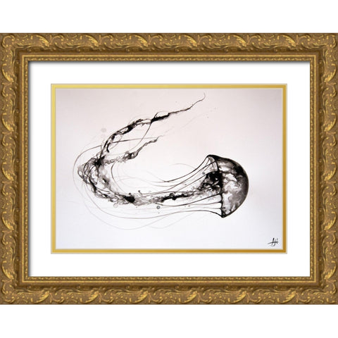 Thats No Moon Gold Ornate Wood Framed Art Print with Double Matting by Allante, Marc
