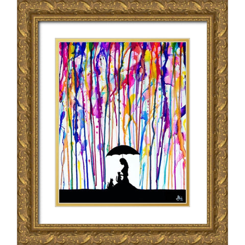 Cats Cradle Gold Ornate Wood Framed Art Print with Double Matting by Allante, Marc