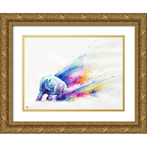 Ajax Gold Ornate Wood Framed Art Print with Double Matting by Allante, Marc