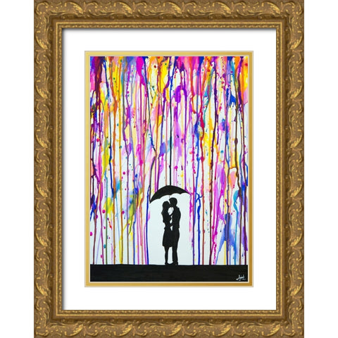 Lavender Gold Ornate Wood Framed Art Print with Double Matting by Allante, Marc