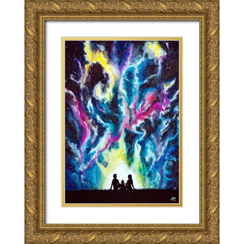 Stardust Gold Ornate Wood Framed Art Print with Double Matting by Allante, Marc
