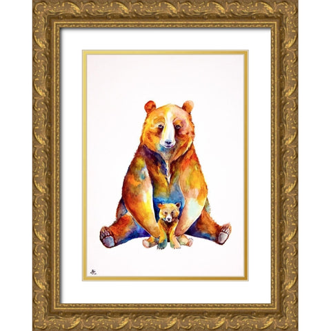 Bear Necessities Gold Ornate Wood Framed Art Print with Double Matting by Allante, Marc