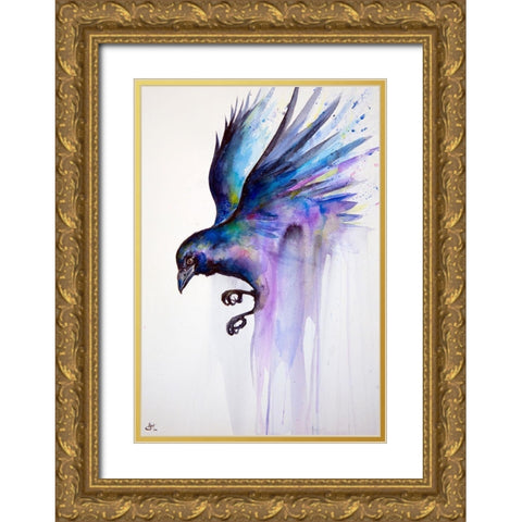 Nevermore Gold Ornate Wood Framed Art Print with Double Matting by Allante, Marc