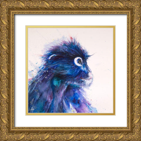 Monkey Business Gold Ornate Wood Framed Art Print with Double Matting by Allante, Marc