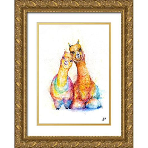 PackaAlpaca Gold Ornate Wood Framed Art Print with Double Matting by Allante, Marc