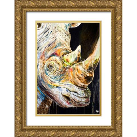 Unicorn Gold Ornate Wood Framed Art Print with Double Matting by Allante, Marc