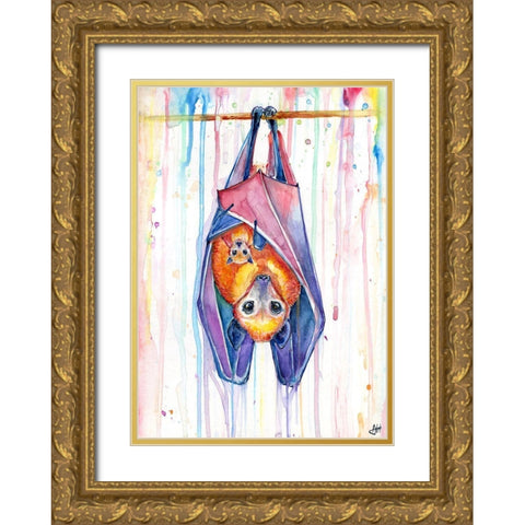 Buncha Bats Gold Ornate Wood Framed Art Print with Double Matting by Allante, Marc