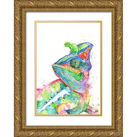 ClutchaChameleons Gold Ornate Wood Framed Art Print with Double Matting by Allante, Marc