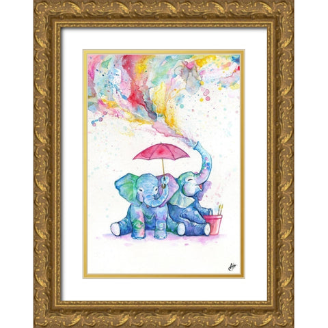 Double Trouble Gold Ornate Wood Framed Art Print with Double Matting by Allante, Marc