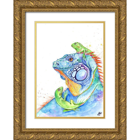 Here be Dragons Gold Ornate Wood Framed Art Print with Double Matting by Allante, Marc
