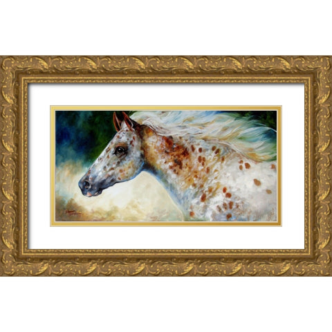 Appaloosa Spirit Gold Ornate Wood Framed Art Print with Double Matting by Baldwin, Marcia