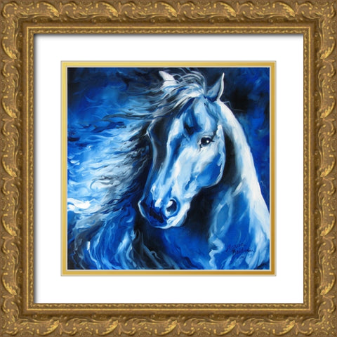 Blue Thunder Gold Ornate Wood Framed Art Print with Double Matting by Baldwin, Marcia
