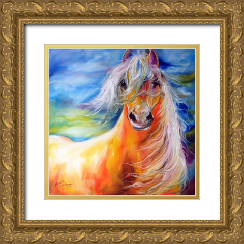Bright Day Equine Gold Ornate Wood Framed Art Print with Double Matting by Baldwin, Marcia