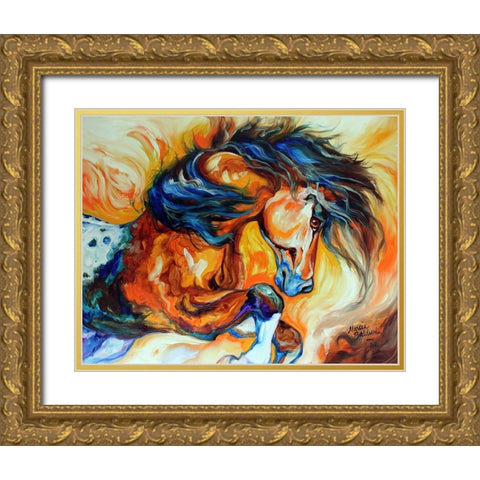 Dance Of The Wild One Gold Ornate Wood Framed Art Print with Double Matting by Baldwin, Marcia