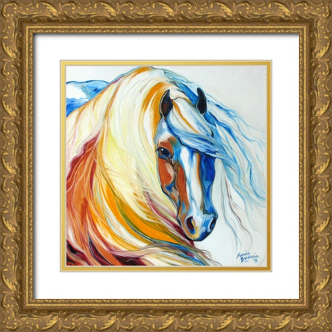 Gypsy Vanner Dream Gold Ornate Wood Framed Art Print with Double Matting by Baldwin, Marcia