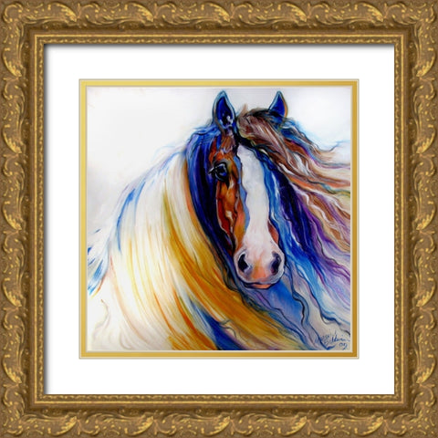 Gypsy Vanner Rouge Gold Ornate Wood Framed Art Print with Double Matting by Baldwin, Marcia