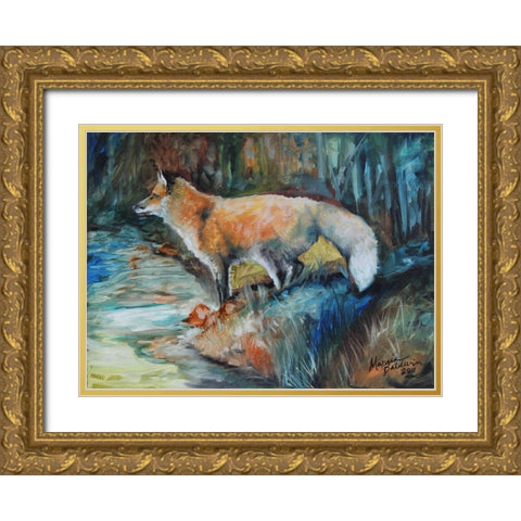 Red Fox II Gold Ornate Wood Framed Art Print with Double Matting by Baldwin, Marcia