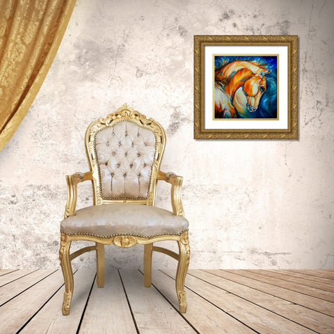 Stallion Gold Ornate Wood Framed Art Print with Double Matting by Baldwin, Marcia