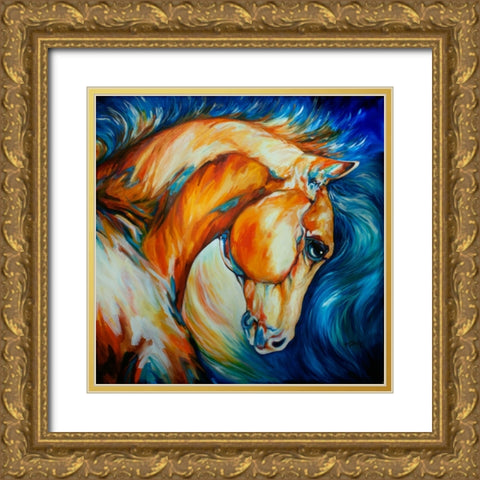 Stallion Gold Ornate Wood Framed Art Print with Double Matting by Baldwin, Marcia